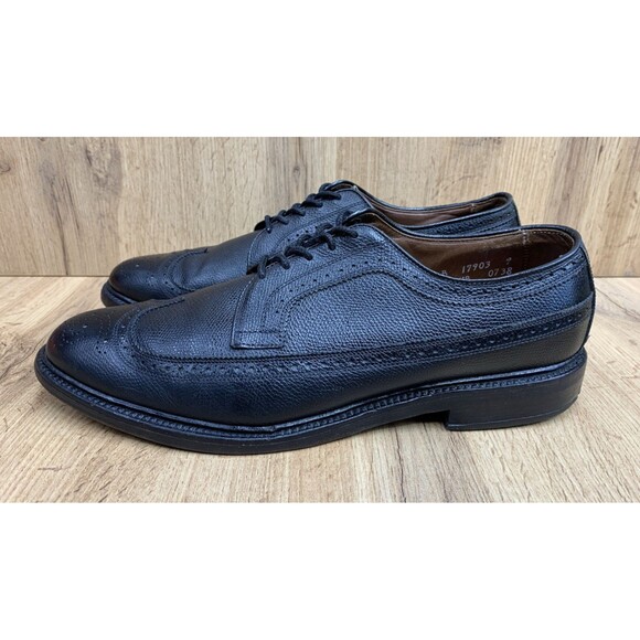 Allen Edmonds Mens MacNeil Wingtip Derby Dress Shoes Black Leather Brogues 11 B main image 6